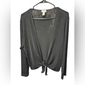 Elegant Black Women's Blouse & Cardigan Set